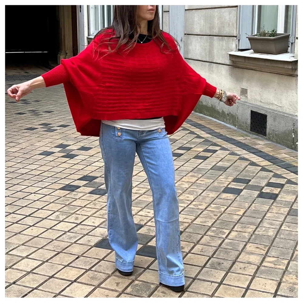 #51 PARIS CHIC FABULOUS SAILOR STYLE WIDE LEG JEANS - Picture 4 of 7